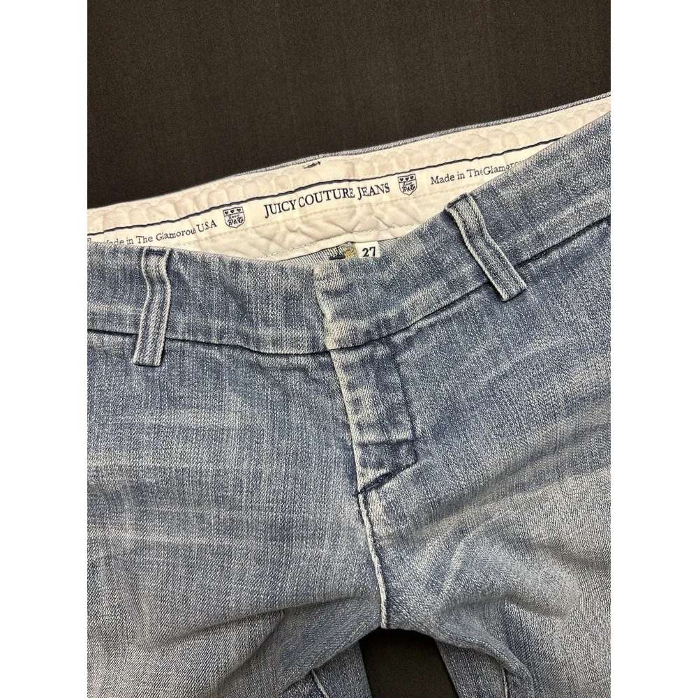 Juicy Couture Women's Bermuda Long Denim Jean Shorts Jorts 2000s Y2K Preppy 27
